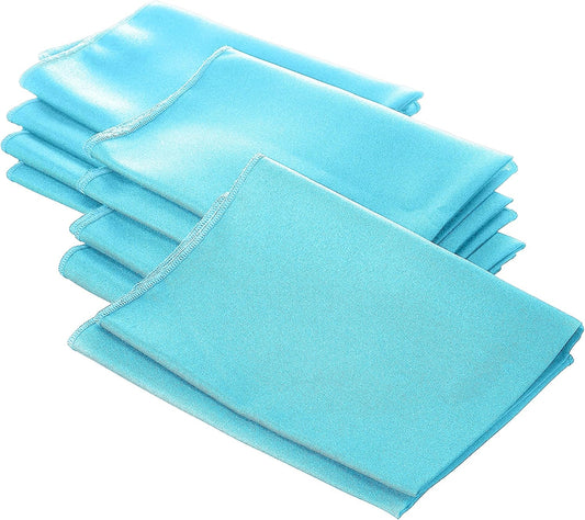 LA Linen 10-Pack Poly Poplin Napkin, Soft Cloth Napkins, Washable Reusable Napkins, Stain and Wrinkle Resistance Table Napkins for Dinner, Wedding, Parties, 18 by 18-Inch, Turquoise Light
