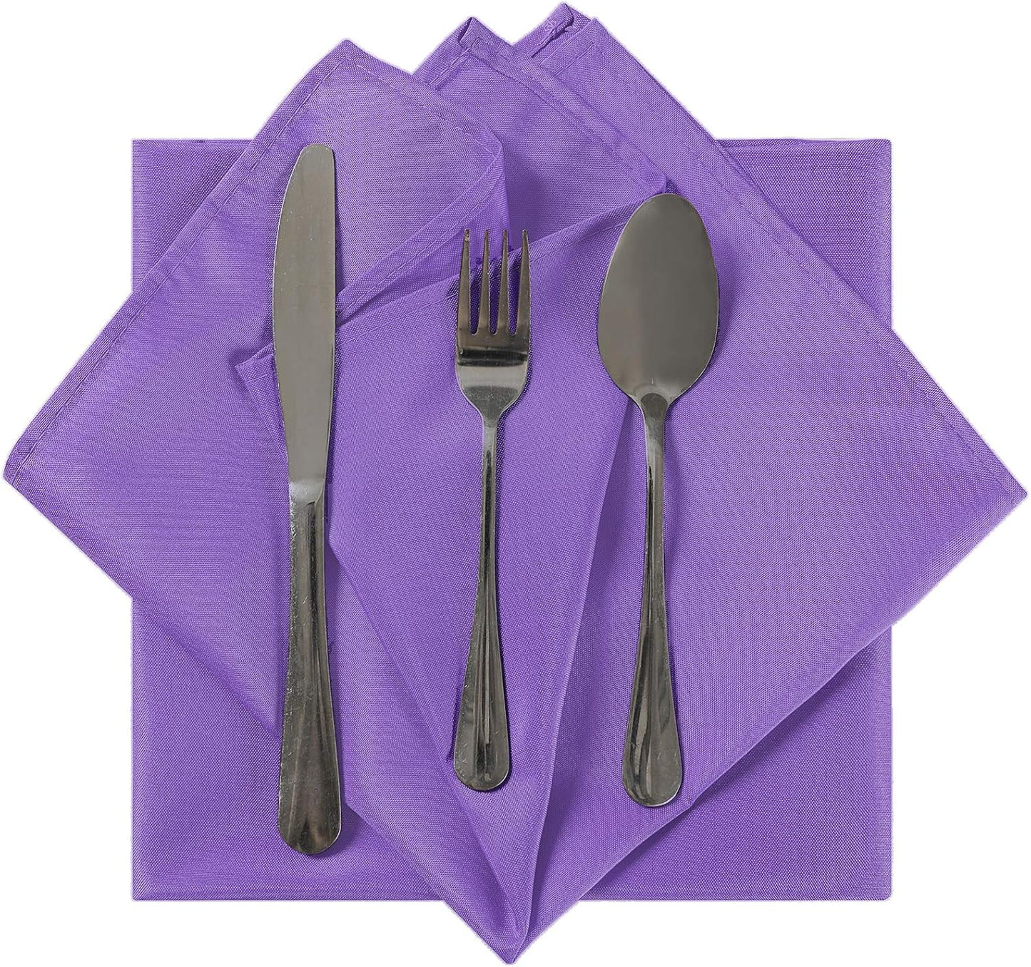 Cloth Napkins 17x17 inch Washable Polyester Dinner Napkins Soft Table Napkins for Wedding Party Dining Banquet(Purple,12PCS)