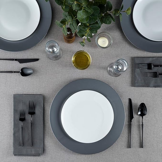 13'' Party Chargers Large Plates & Platters Great for Elegant Party's Weddings Tableware Great for Serving dish Silver Pack of 12