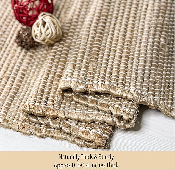 Chardin home Eco-Friendly Natural Jute/Hemp Hand Braided Table Runner, Size: 13''x48''.