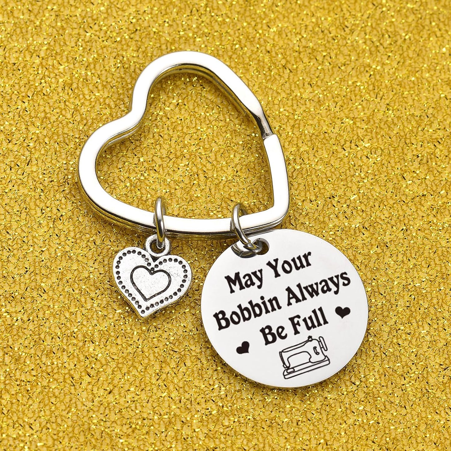 7RVZM Quilting Lover Gifts Seamstress Keychain Sewing Enthusiast Gifts Tailors Keychain