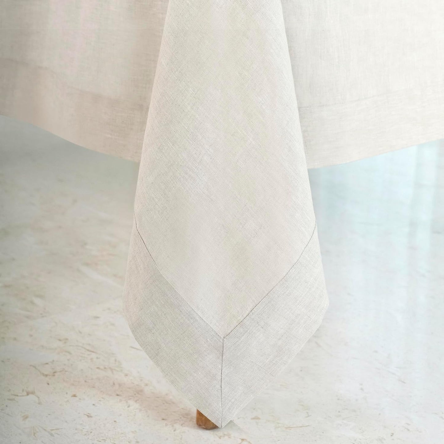 D'Moksha Homes Linen Tablecloth 60 x 120 Inch - 100% Pure Linen Light Natural Table Cloth for Rectangle Tables - Machine Washable Cloth Tablecloth for Fall, Autumn and Halloween
