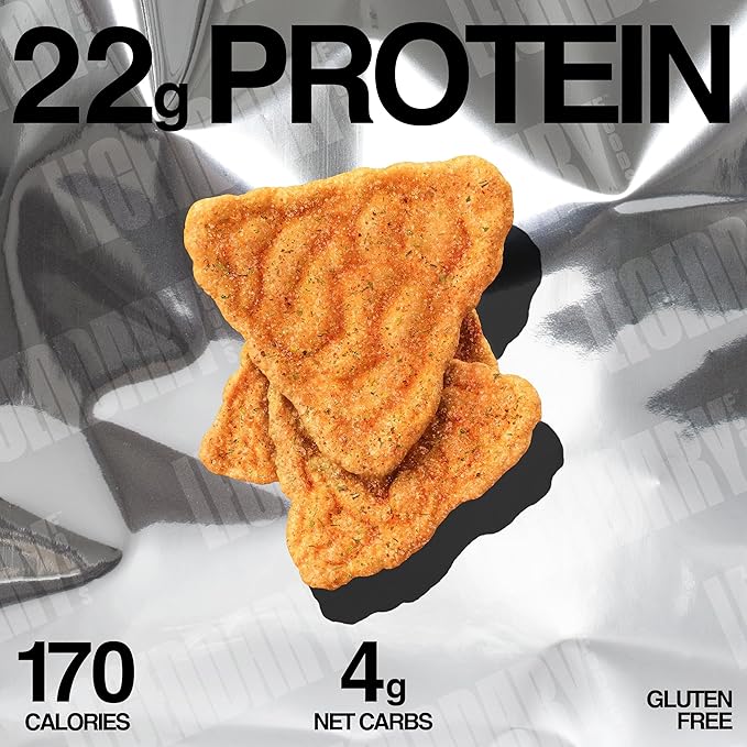 Legendary Foods Pizza Party Protein Chips – Popped Tortilla Style – 22g High Protein, 4g Net Carbs, Low Sugar, Gluten Free, Keto Snack Packs – 10 Count – Healthy Crunchy Chips