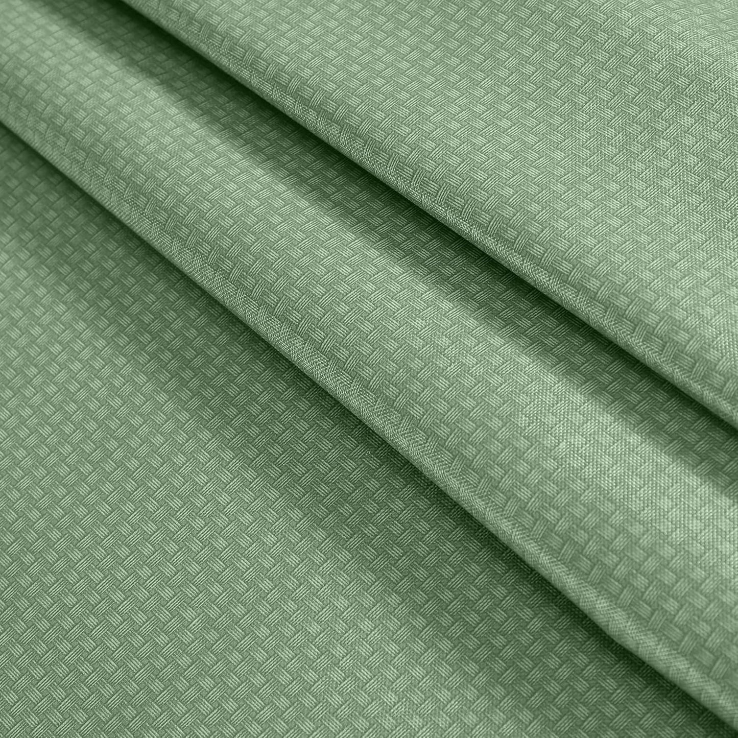 Newbridge Basketweave Vinyl Flannel Backed Tablecloth, 70 Inch Round, Sage Green, Basket Weave Textured Indoor Outdoor Waterproof Table Cover for Patio, Kitchen, Dining