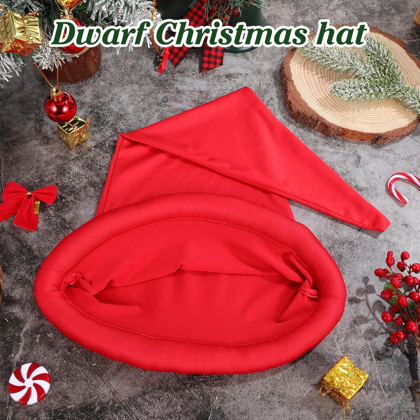 minkissy Halloween Gnome Hat Decorative Elf Hat Cosplay Costume Prop for Parties, Red Polyester Cap, 20. 47 Inch