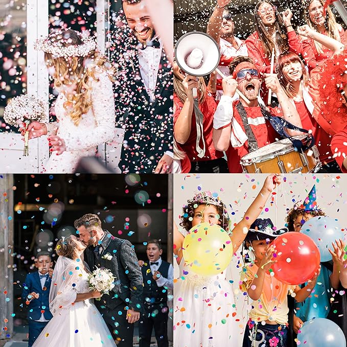 8 PCS Confetti Poppers Cannons for Gender Reveal Wedding Birthday Graduation Baby Shower Anniversary Christmas New Year's Kids Fun Party Supplies Decorations and Favors (Blue + Gold)