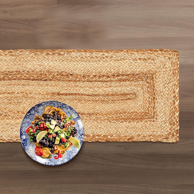 Lightnpro Reversible Jute Braided Table Runner - Farmhouse Burlap, Eco-Friendly Rustic Vintage Dining Table Runner, Table Decor, Handwoven, Natural Fiber, Sustainable - 13x36 Inch, Natural