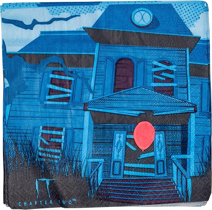 Silver Buffalo IT Chapter 2 Pennywise the Clown 32 Pack Partyware Disposable Paper Plates and Napkins
