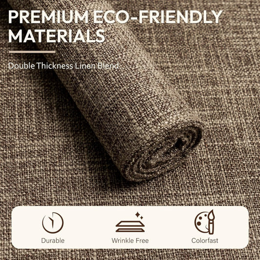 Blue Forest Placemats Set of 8, Dual-Layered Thickened Faux Linen Cloth Place Mats Heat Resistant Machine Washable Wrinkle Free Table Mats Indoor/Outdoor (Burlap)