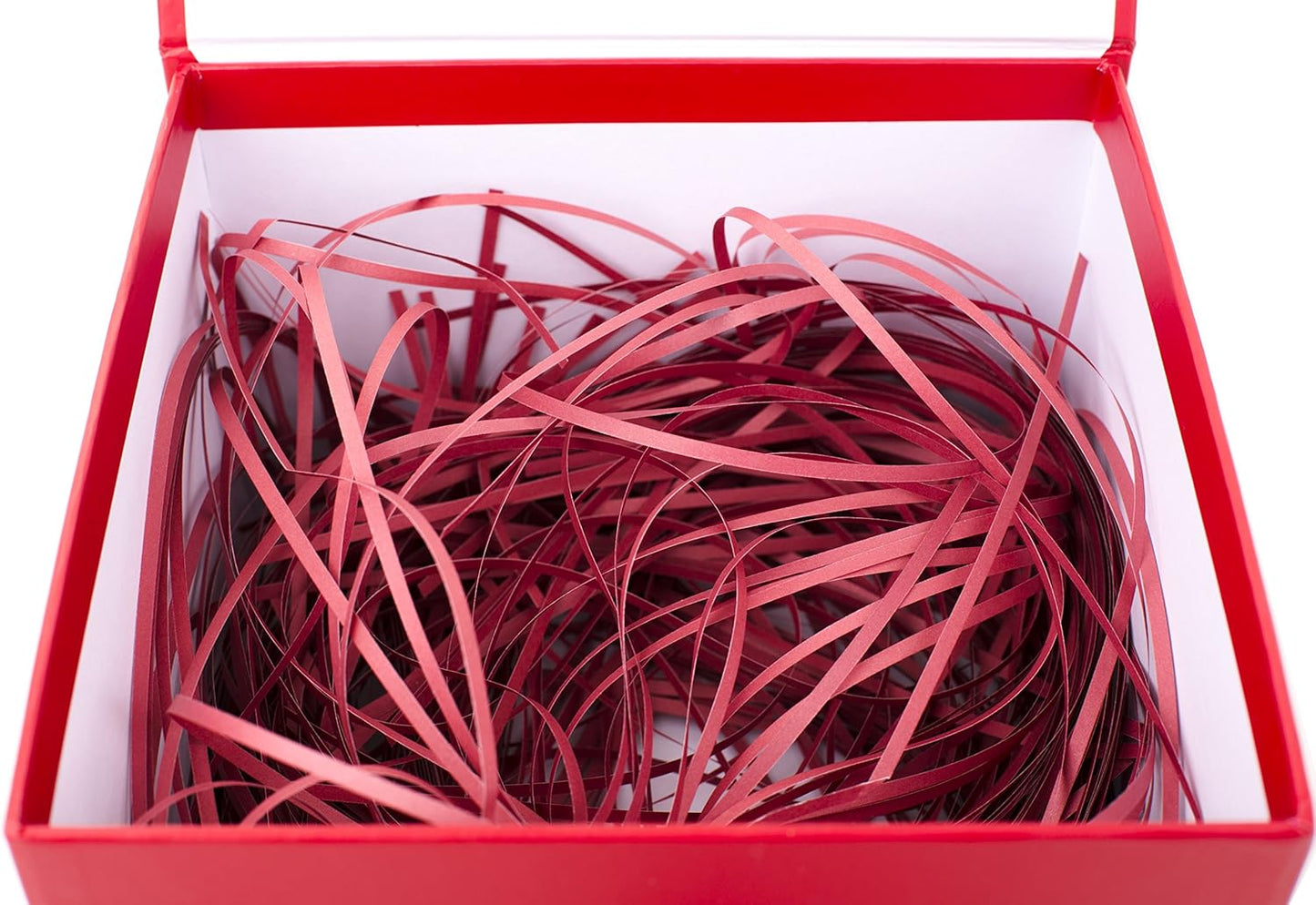 Hallmark Medium Gift Box with Lid and Shredded Paper Fill (Red 7 inch Box) for Birthdays, Graduations, Anniversaries, Christmas, Valentine's Day, All Occasion