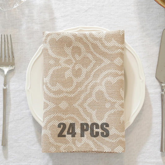 Cloth Napkins Set of 24 Reusable Bohemian,UWWGKK 17x17 Inch Napkins Cloth Washable for Dinner, Restaurant,Wedding,Hotel