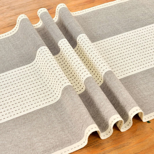 Wracra Linen Table Runner, Farmhouse Macrame Table Runners 48 Inches Long for Dining Table Decor, Wedding, Party and Dresser Decor (Dark Coffee,48")