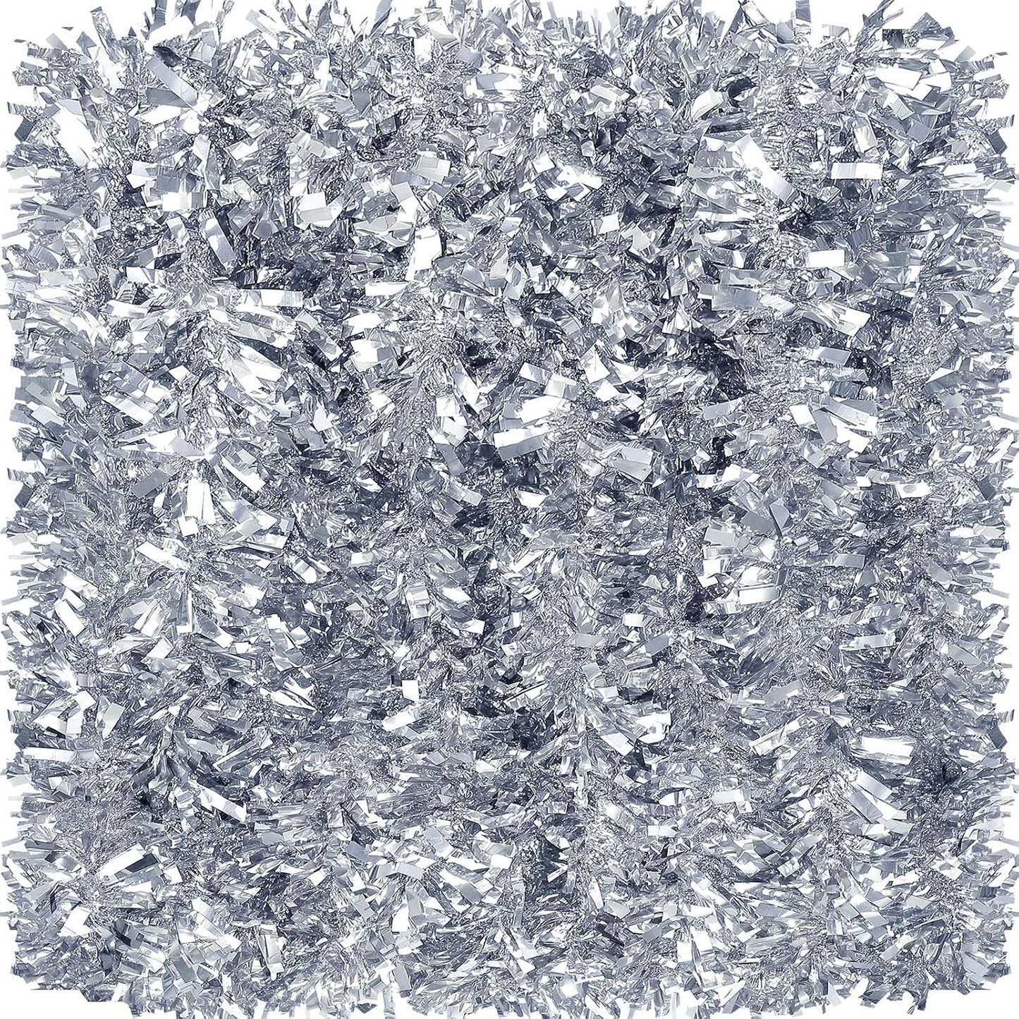 Sosation 100 ft Christmas Tinsel Garland Christmas Tree Twist Garland Bulk Glitter Metallic Streamer Indoor Outdoor Hanging Xmas Decorations(Silver)