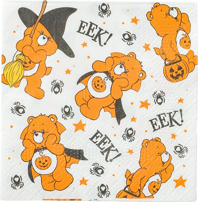 Silver Buffalo Care Bears Halloween Trick Or Sweet Bear 40 Pack Party Paper Napkins