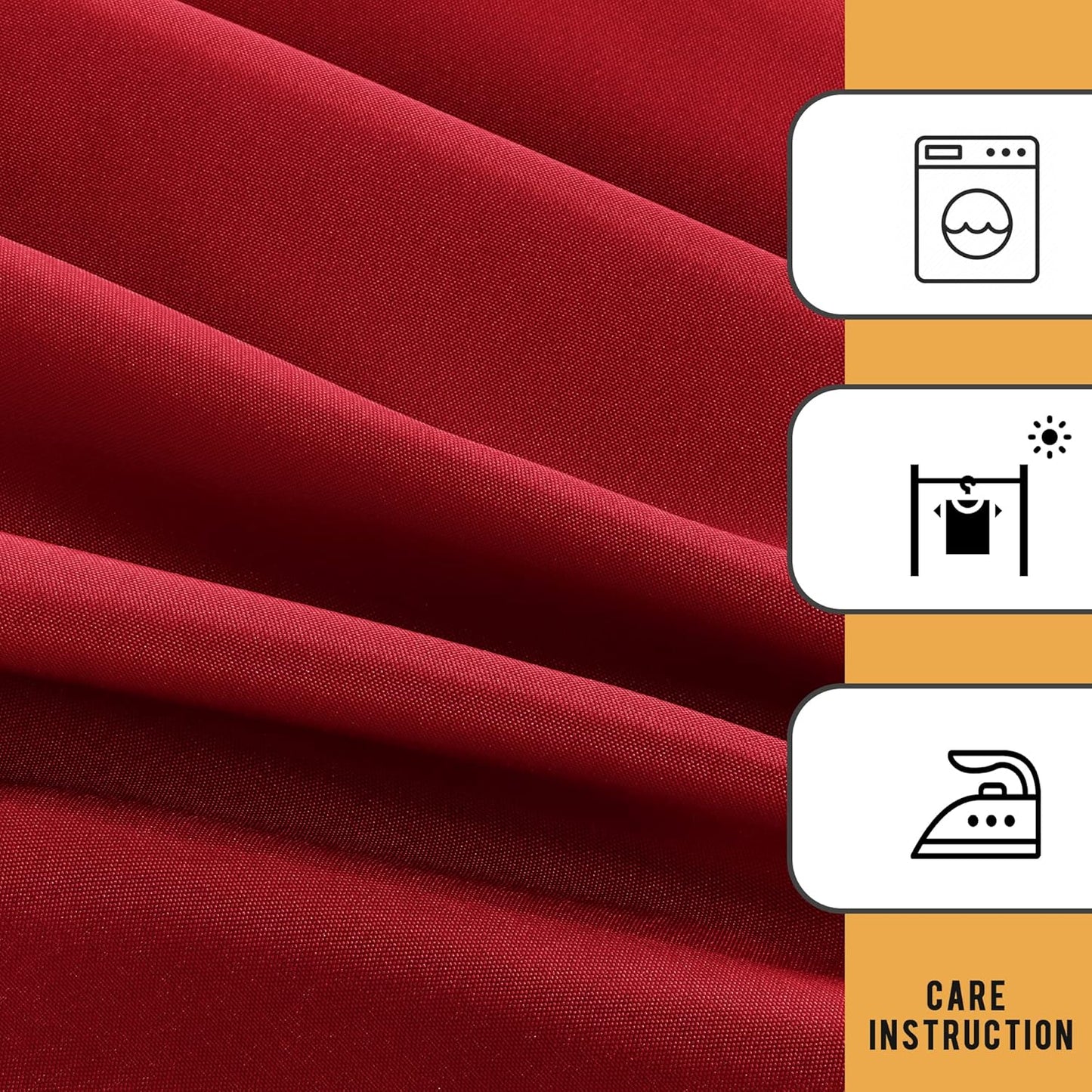 Obstal 2 Pack Red Table Cloths for 4 FT Standard Folding Tables - Water Resistant Washable Fabric Polyester Rectangle Table Cover for Holiday, Banquet and Trade Shows, 48L x 24W x 30H Inches