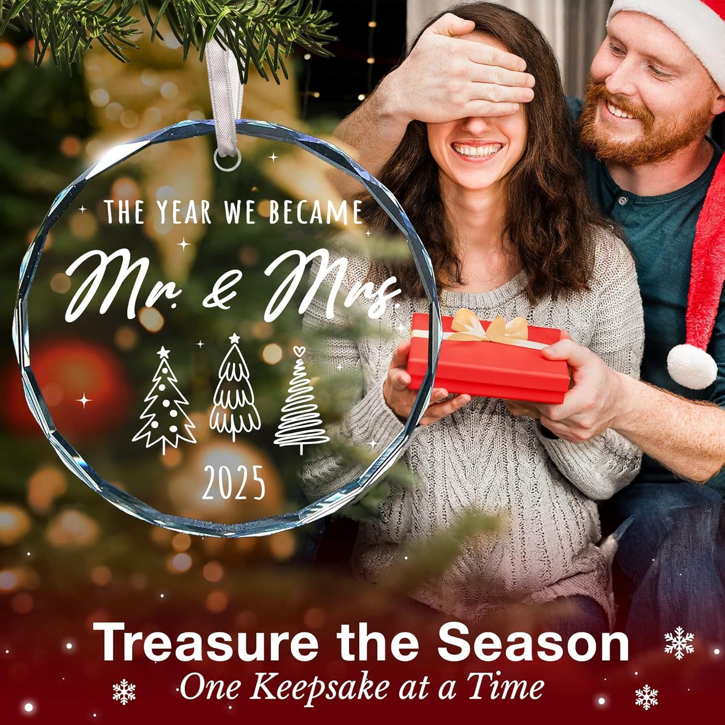 Wedding Gifts for Couples 2025 - Bridal Shower Gift, Wedding Gifts for Newlyweds, Bride Gift Ideas, First Christmas Married Ornament 2025, Ideas Present for Mr and Mrs, Just Married Ornaments