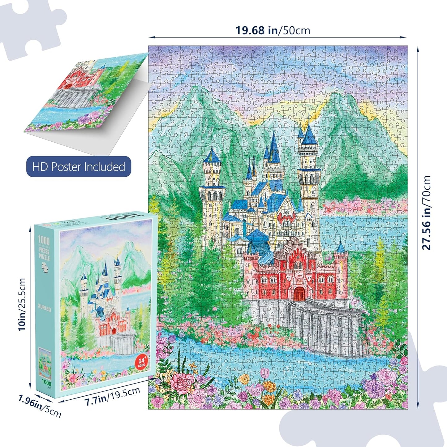 Stillwater Fortress 1000-Piece Jigsaw Puzzle for Adults – Challenging Castle Landscape Art, Premium Matte Finish, 27.56 x 19.68 Inches, Perfect for Game Nights