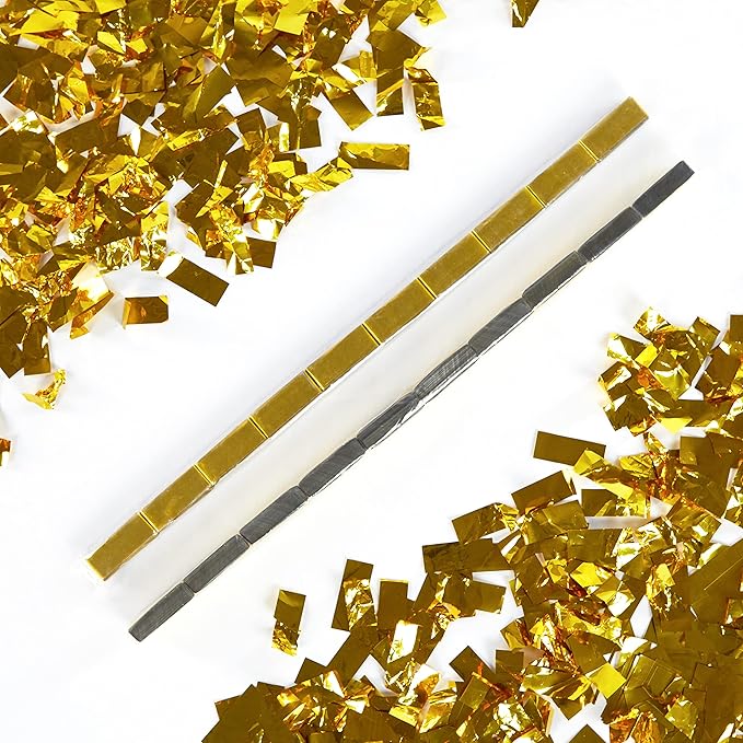 Biodegradable Tissue Paper Confetti Refills for Confetti Cannon, Gold (1/4 Pound Sleeve of Confetti)