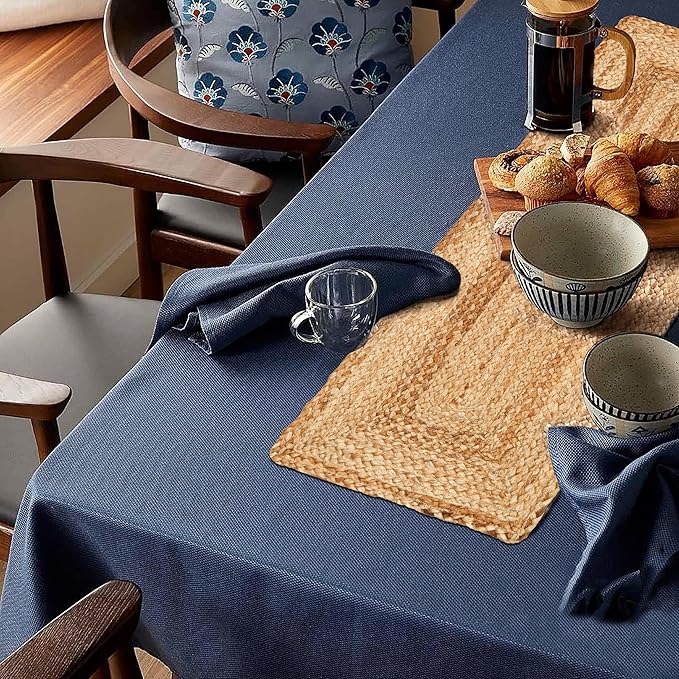 Goroly Home Reversible Jute Woven Table Runner - Farmhouse Burlap, Eco-Friendly Rustic Vintage Dining Decor, Natural Jute Table Décor for Christmas Holiday New Year Table - 13x36 Inch, Natural