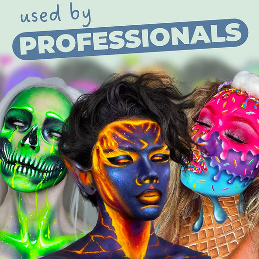 Blue Squid Face Paint Water Based Single Cake Professional Face Paint & Body Paint - Water Activated, Kids Adults Face Painting for Costume, Halloween Makeup, Cosplay - Forest Green Face Paint 30g