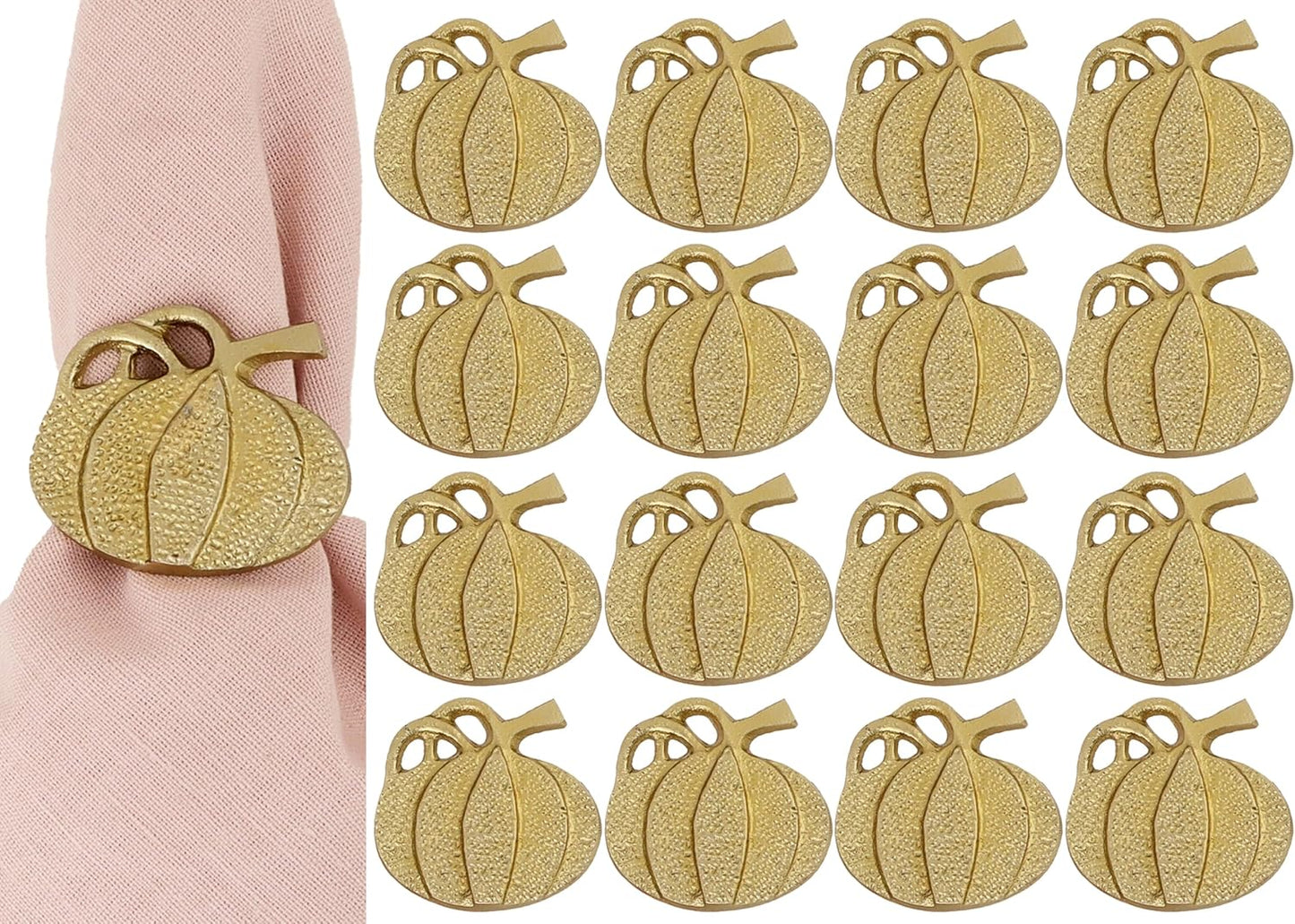 ALPHA Living HOME Metal Napkin Rings Set of 12 - Antique Copper Pineapple Lightweight Napkin Rings - Table Accents for Elegant Dining, Weddings & Everyday Celebrations (Gold)