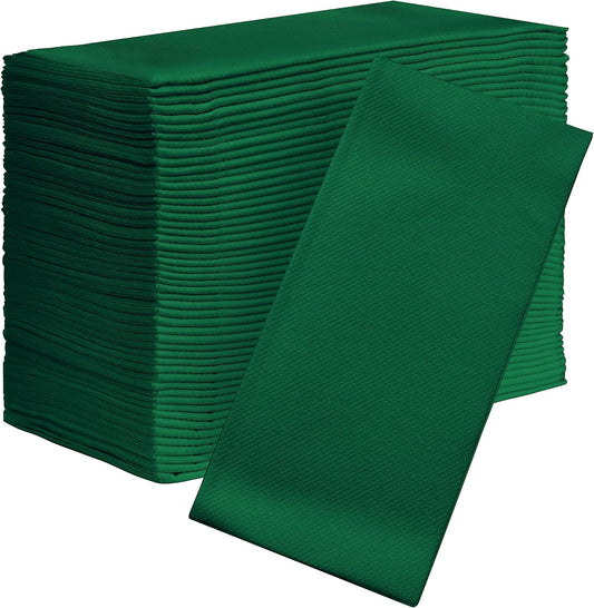 American Homestead Paper Napkins – Disposable Linen-Like Dinner Napkins for Weddings, Parties & Restaurants – 15.75" x 15.75" Green, 100 Count Bulk Pack