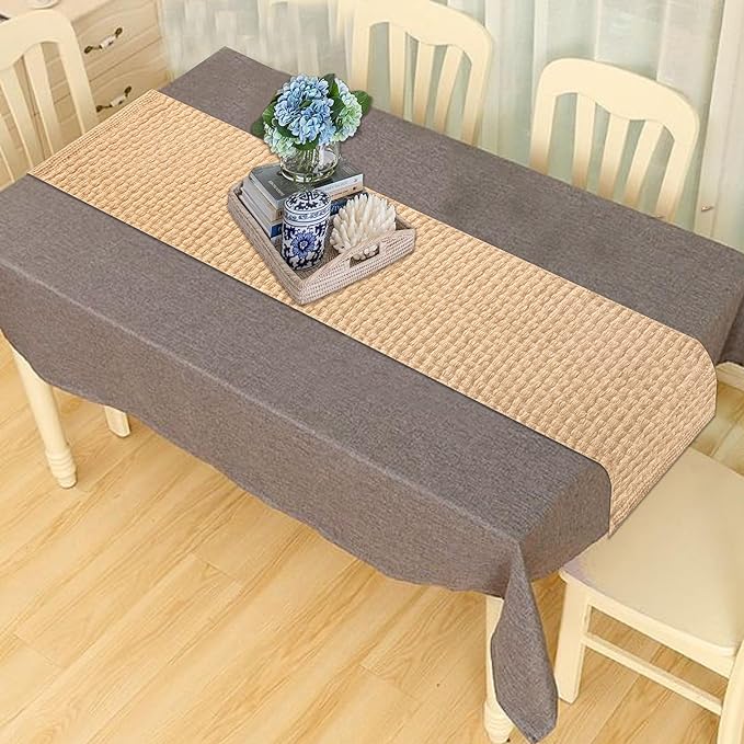Lightnpro Reversible Jute Woven Table Runner - Farmhouse Burlap, Eco-Friendly Rustic Vintage Dining Decor, Natural Jute Table Décor for Christmas Holiday New Year Table - 13x72 Inch, Natural Color