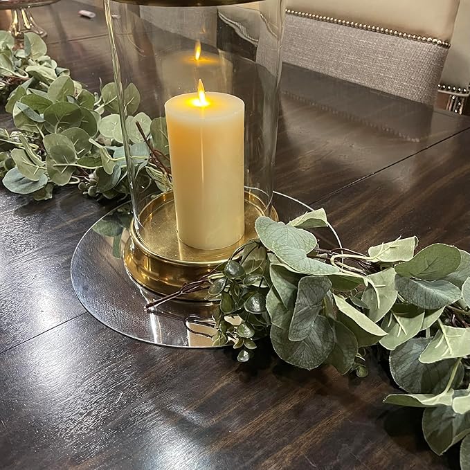 5.9ft Eucalyptus Garland with Seeded Leaves & Berries | Realistic Artificial Greenery Garland for Mantle, Wedding, Farmhouse, Christmas & Year-Round Décor | Faux Eucalyptus & Seeded Garland