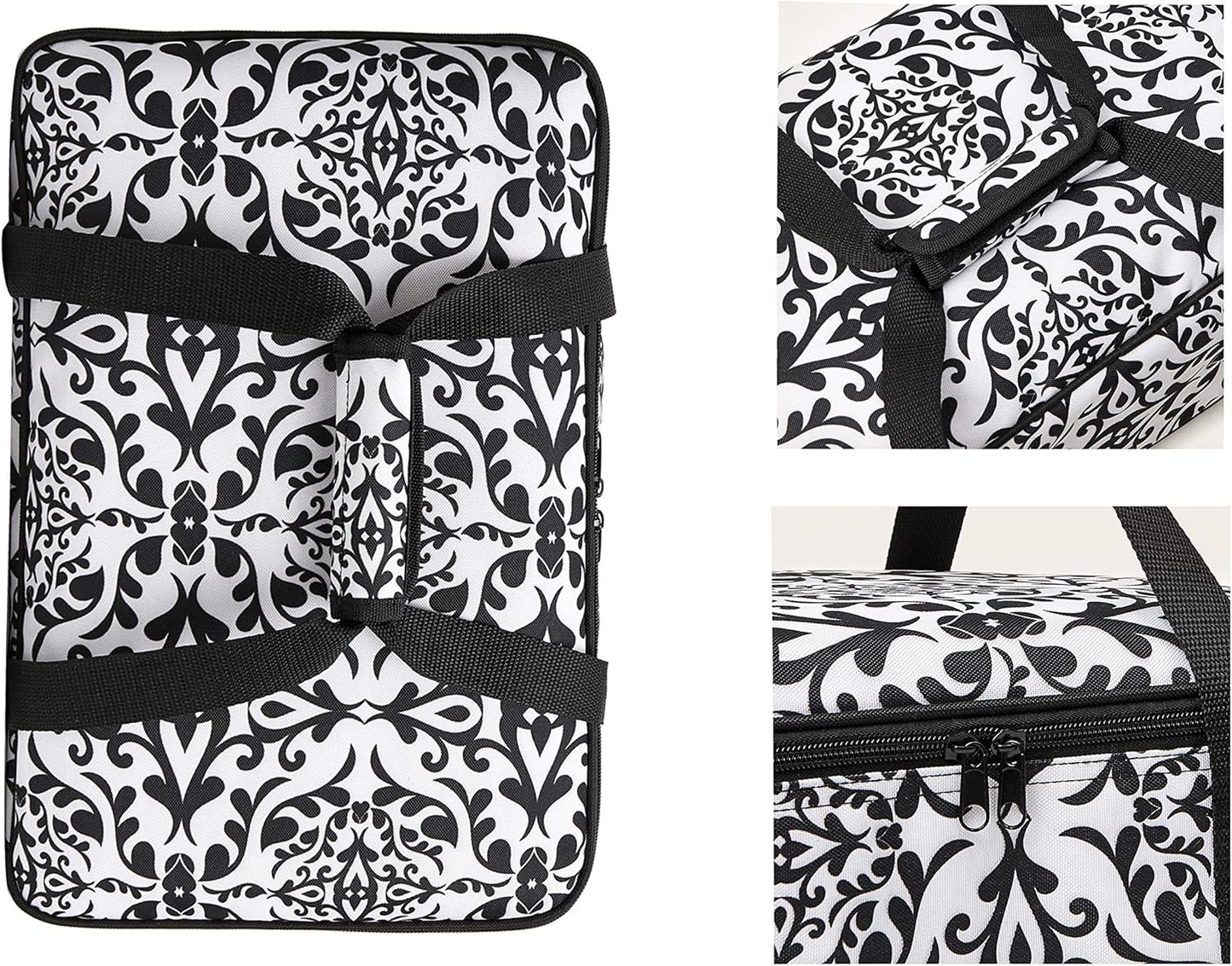 Insulated Casserole Carrier Fit 9"x13" Lasagna Baking Dish Pan for Hot or Cold Food Transport,Portable Reusable Lunch Warmer Tote Bag for Gathering,Camping/Office,Cookouts,Potluck Parties-Black