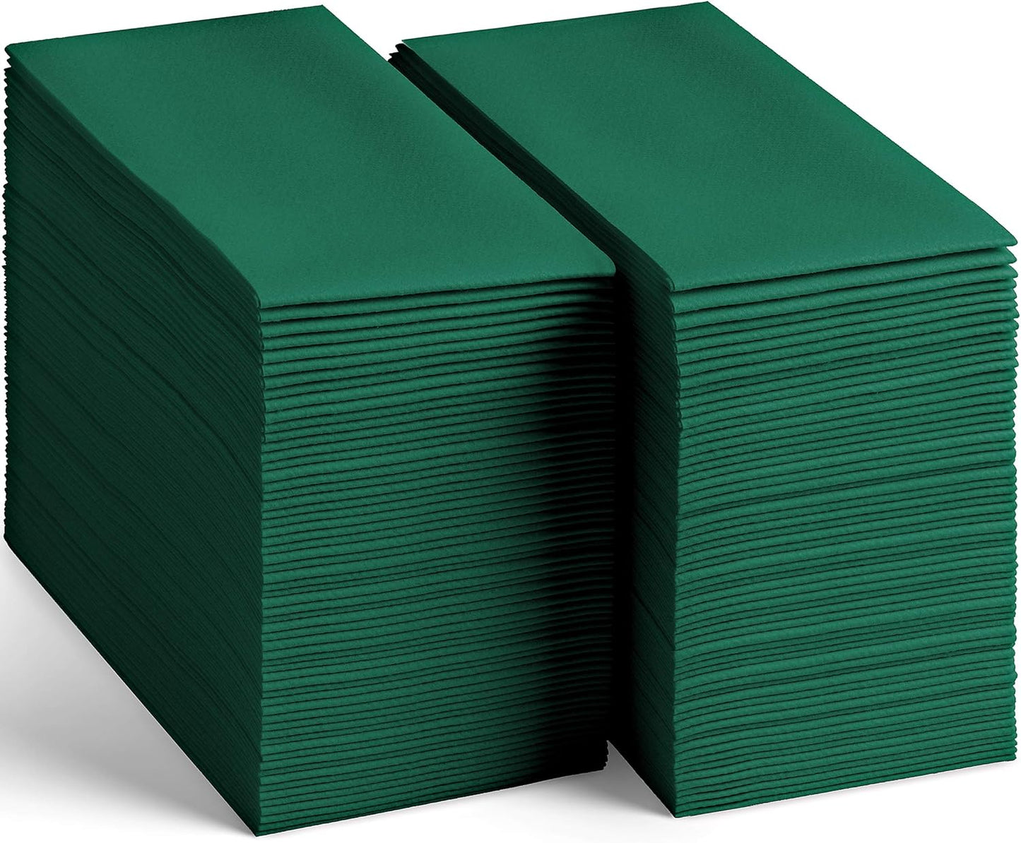 100 Linen-Feel Colored Paper Napkins - Decorative Cloth-Like Green Dinner Napkins - Soft And Absorbent. For Christmas, Kitchen, Party, Wedding, Bathroom Or Any Occasion. (Pack of 100)