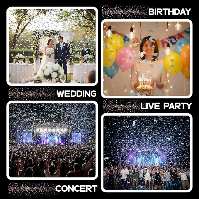 Ultimate Confetti, Baby Blue Biodegradable Confetti - Rectangular Flame-Resistant Tissue Paper Confetti for Cannon and Launcher use – Best for Gender Reveal, Parties, and Concerts - 20 lb, 320 oz