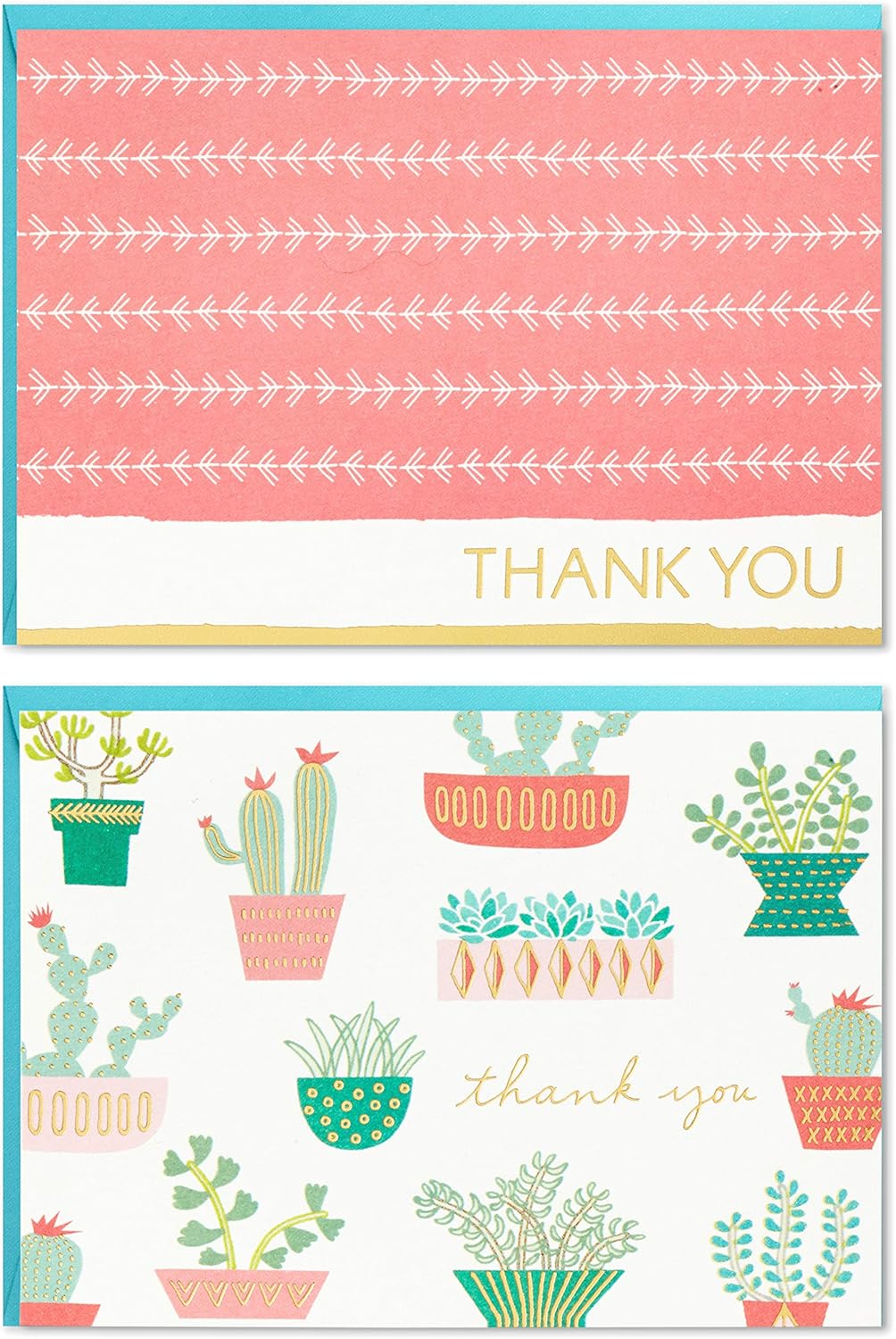 Hallmark Thank You Cards Assortment, Cactus (50 Thank You Notes with Envelopes)
