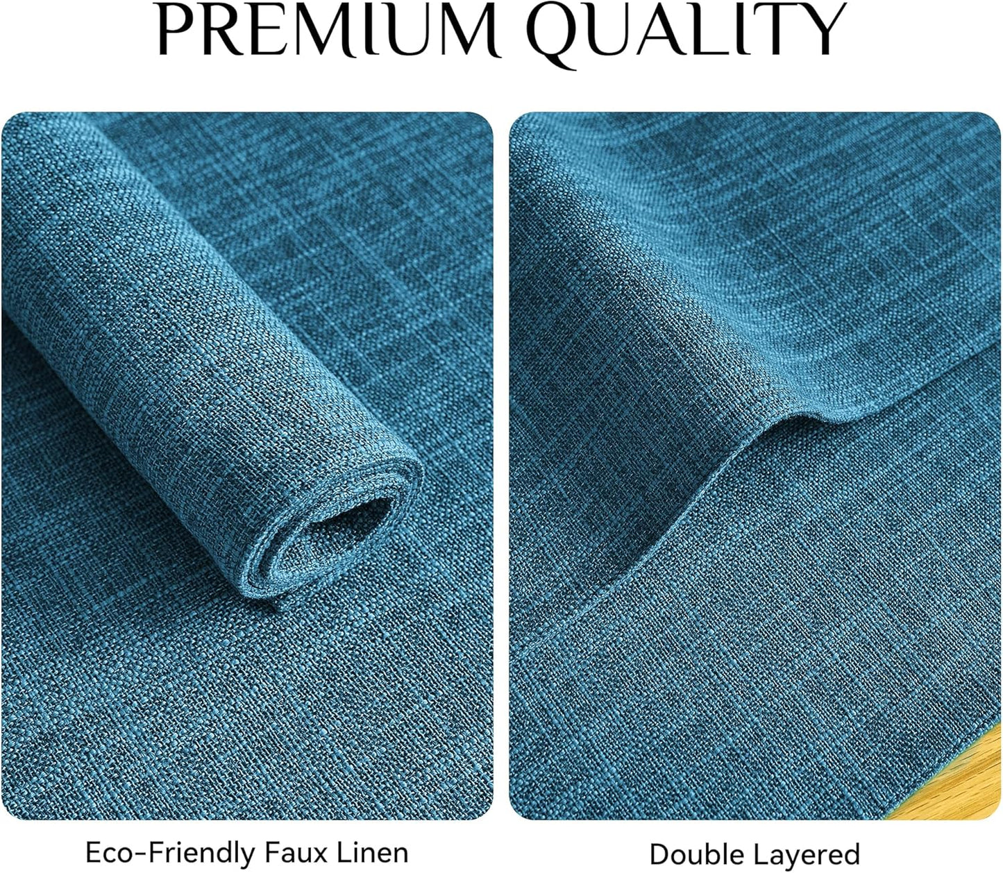 Softalker Faux Linen Placemats Set of 4-12 x 18 Inch, Heat Resistant Double Layered Durable Burlap Farmhouse Place Mats, Non-Slip Washable Rustic Table Mats for Dining, Kitchen, Party（Sky Blue