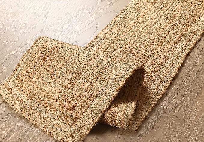 Lightnpro Reversible Jute Braided Table Runner - Farmhouse Burlap, Eco-Friendly Rustic Vintage Dining Table Runner, Table Decor, Handwoven, Natural Fiber, Sustainable - 13x36 Inch, Natural