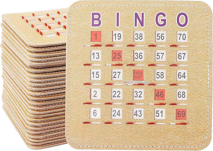 GSE Games & Sports Expert Shutter Bingo Cards, Finger-Tip Shutter Slide Bingo Cards, Easy-Read Large Print Bingo Cardboard with Sliding Windows
