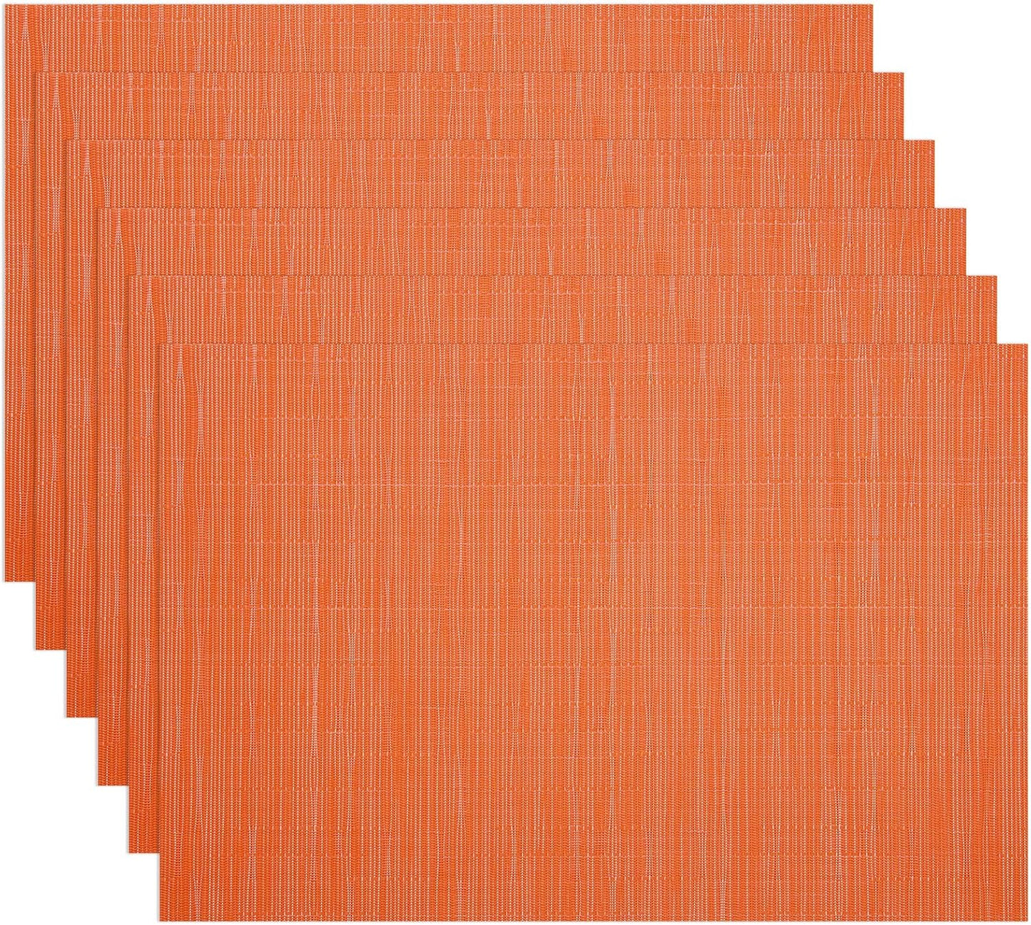 Thanksgiving Placemats Set of 6 Fall Place Mats Pumpkin Maple Leaves Table Mats Washable Non-Slip Heatproof Woven Placemats for Dining Table (17.7" X 11.8")