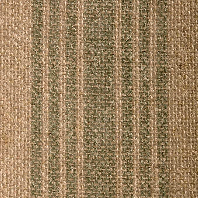 DII Jute Burlap Collection Kitchen Tabletop, Table Runner, 14x108, Middle Stripe Artichoke