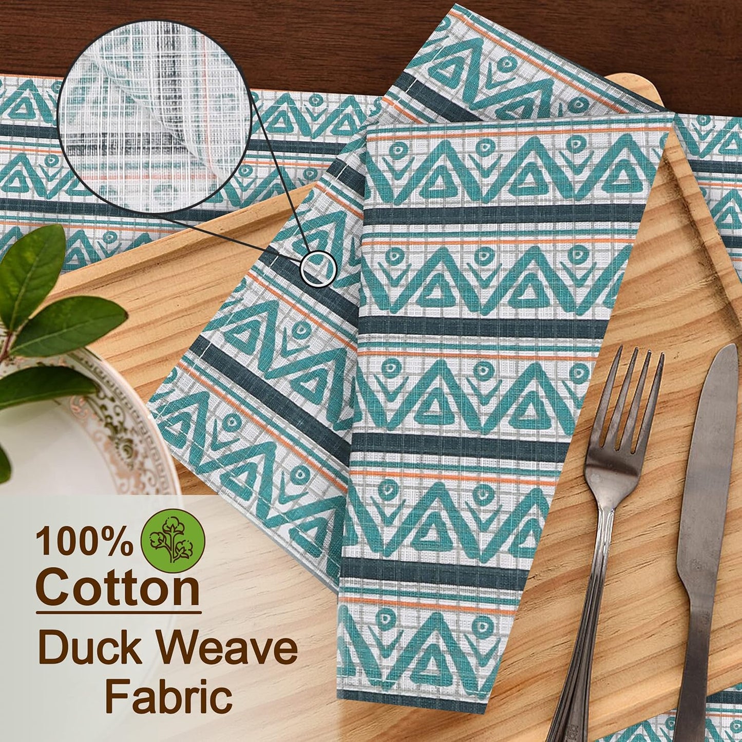 RUVANTI Cloth Napkins Set of 6 Cotton 100%, 18x18 Inches Napkins Cloth Washable, Soft, Absorbent. Cotton Napkins for Parties, Christmas, Thanksgiving, Weddings, Dinner Napkins Cloth - Kite
