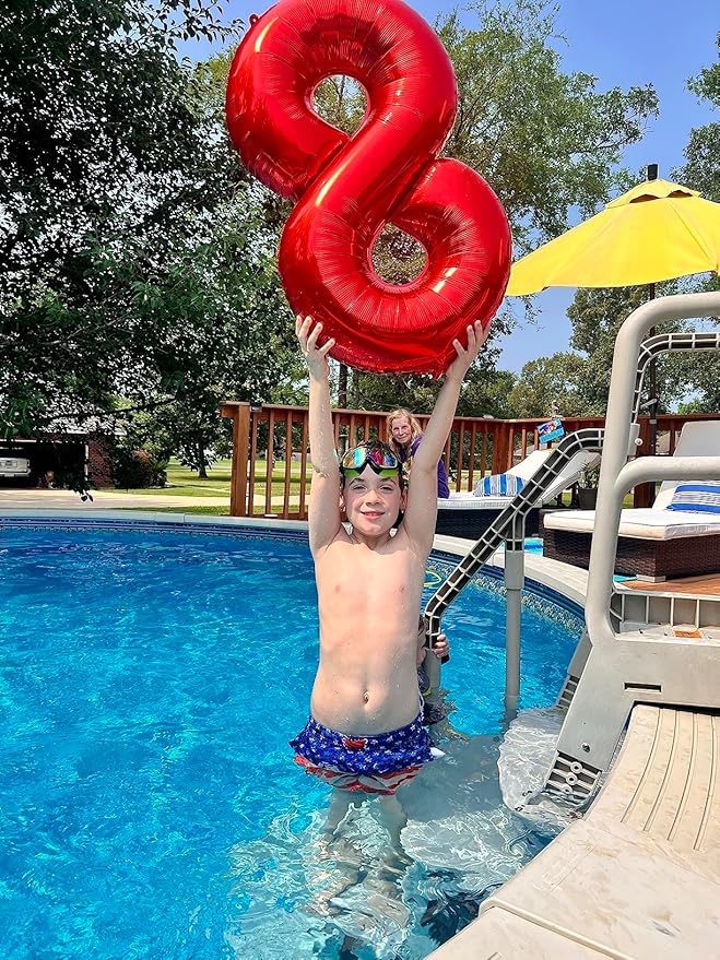Balloon Numbers 40 Inch 5 Ballon for 5th Birthday Decorations, 15 25 35 50 Big Red Number Balloons for Wedding Photo Shoot Party Decor