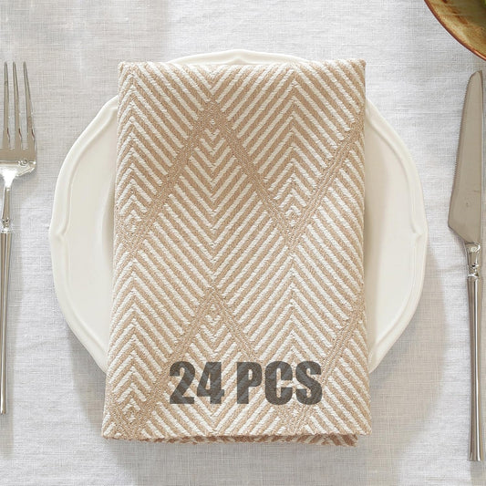 Cloth Napkins Set of 24 Reusable Bohemian,UWWGKK 17x17 Inch Napkins Cloth Washable for Dinner, Restaurant,Wedding,Hotel