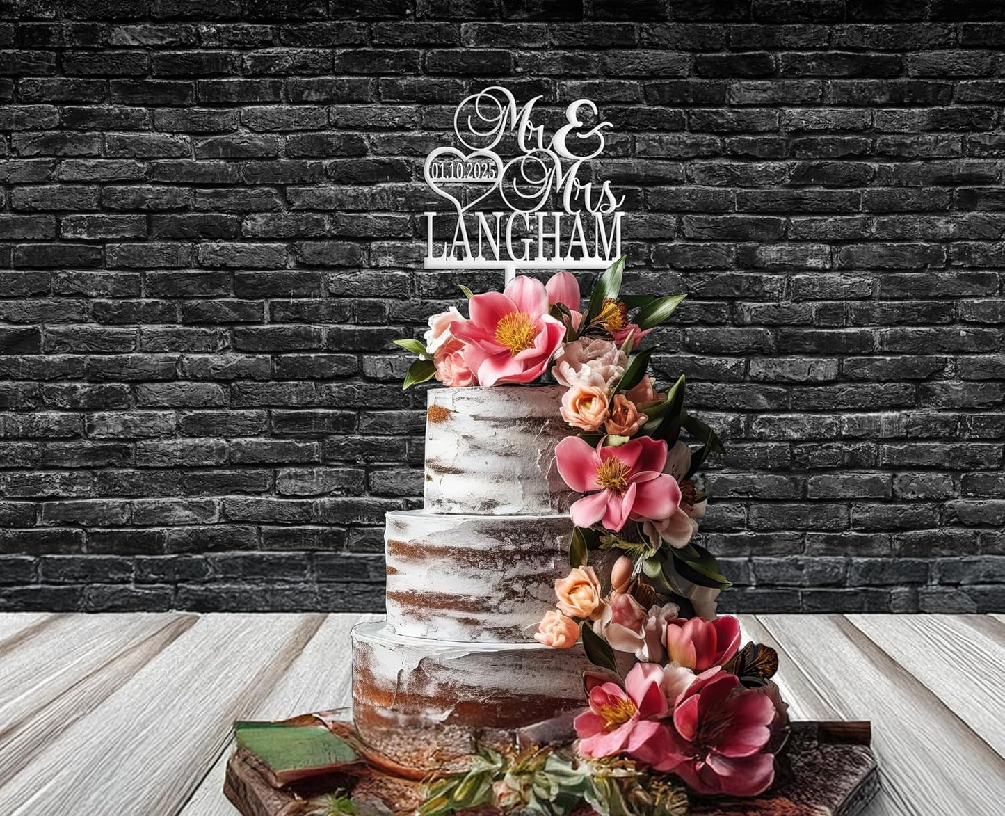 Mr and Mrs Cake Topper for wedding, Last name and date topper, Personalized cake topper, rustic toppers for cake, Wooden Bride & Groom Mr Mrs Heart Customized Wedding topper