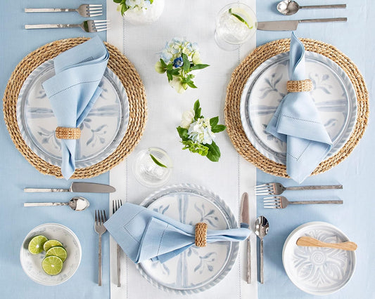 White Pure Linen Table Runner 14x132 Inch – Classic Hemstitch Extra Long Runner for Weddings, Holidays & Dining