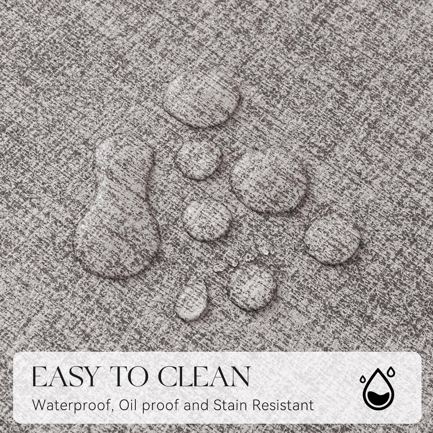 MOSAYT Placemats Set of 4, Heat Resistant Vinyl Place Mats with Coasters, 100% Waterproof Wipeable Washable Faux Leather Table Mats for Kitchen Dining Party Outdoor, 12" x 18", Light Grey