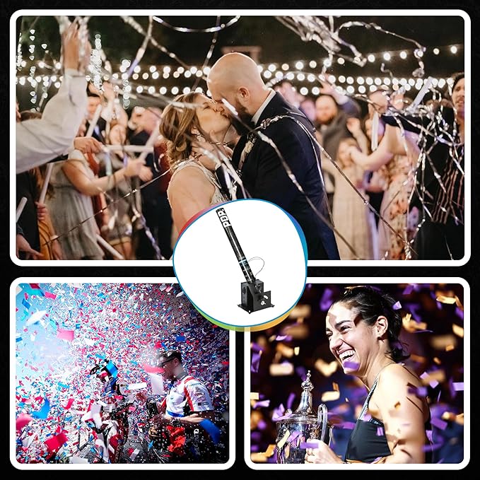 Ultimate Confetti - 32” Electric Empty Barrel Confetti Popper Cannon, Empty Single-Use Barrel for Confetti or Streamers, Shoots 25–35 ft, Requires EC-1 or EC-4 Confetti Machine to Activate