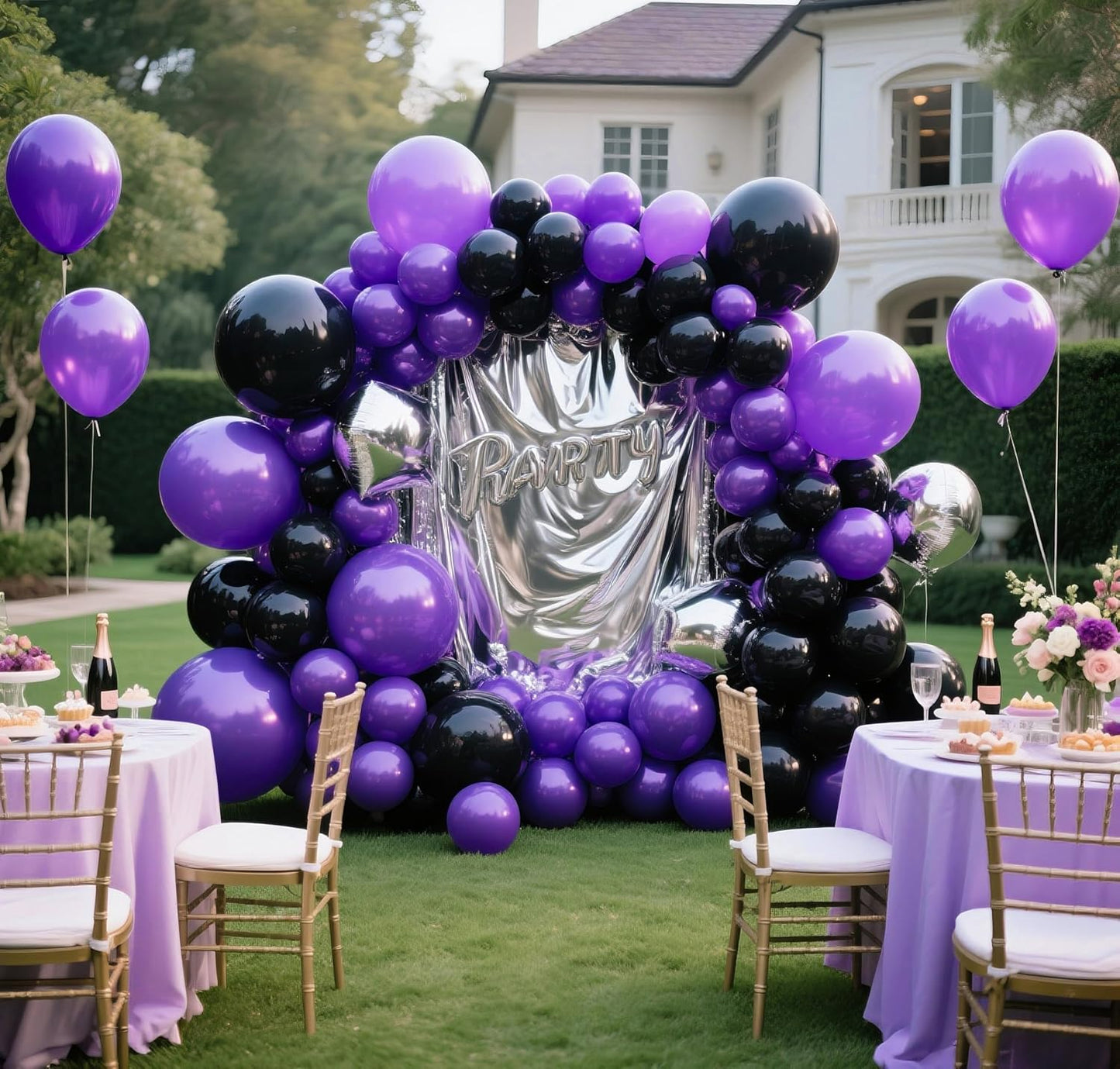 Dark Purple Balloons 145pcs Different Sizes 5in 10in 12in 18in Purple Round Latex Balloon Arch Kit Garland for Graduation Wedding Baby Shower Birthday Party Decoration