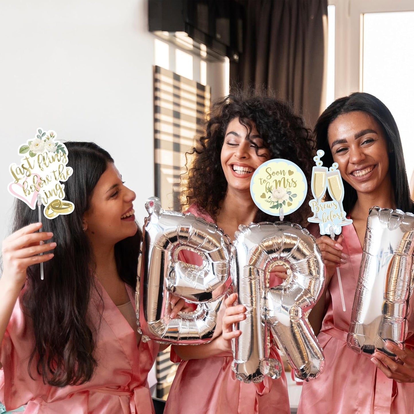 Cheerland Bridal Shower Photo Props Bachelorette Photo Booth Props Pastel and Gold Party Accessories Hen Do Engagement Proposal Party Supplies Bridal Party Cute Selfie Decorations 18 Pcs