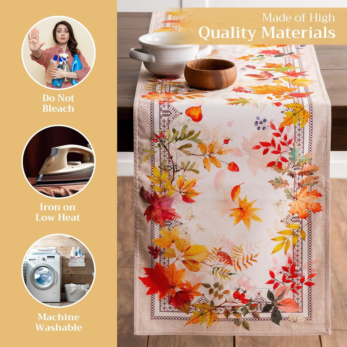 Maison d' Hermine Table Runner 100% Cotton Double Layer Table Runners 108 inches Long for Thanksgiving Christmas Decorations Home Kitchen Dining Party Wedding (Amarante, 14.5" x 108")