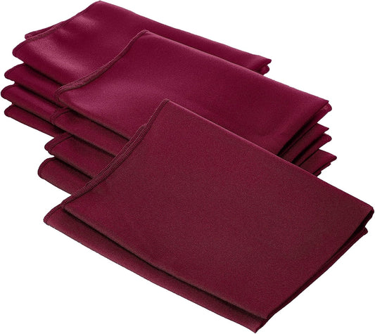 LA Linen 10-Pack Poly Poplin Napkin, Soft Cloth Napkins, Washable Reusable Napkins, Stain and Wrinkle Resistance Table Napkins for Dinner, Wedding, Parties, 18 by 18-Inch, Cranberry