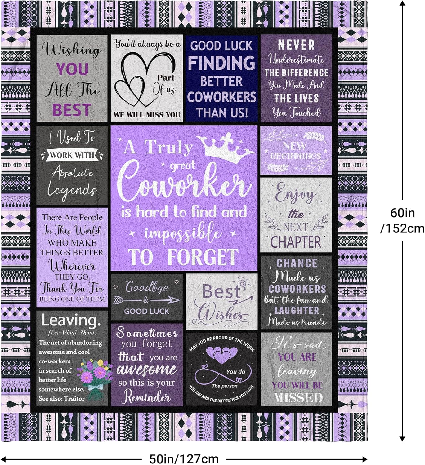 Farewell Gifts for Coworkers, Co Worker Leaving Job Gifts for Women, Goodbye/Going Away Gifts for Colleagues, Appreciation/Thank You Gifts for Coworker, New Beginnings Gifts Blanket 60”x50”