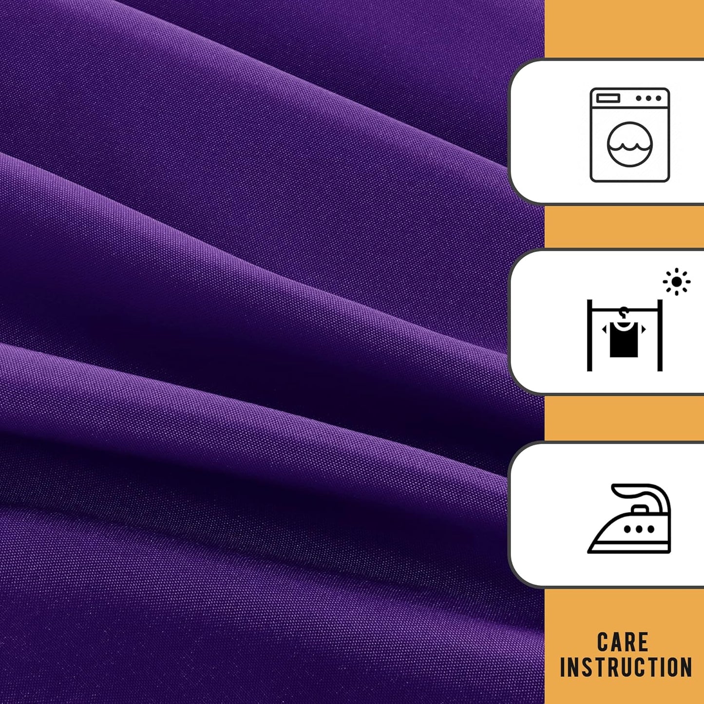 Obstal 2 Pack Table Clothes for 8 Foot Rectangle Tables - Water Resistant Washable Fabric Polyester Rectangle Table Cover Protector for Wedding, Banquet and Trade Shows, 96L x 30W Inches, Purple